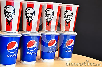 KFC fast food restaurant. Editorial Stock Photo